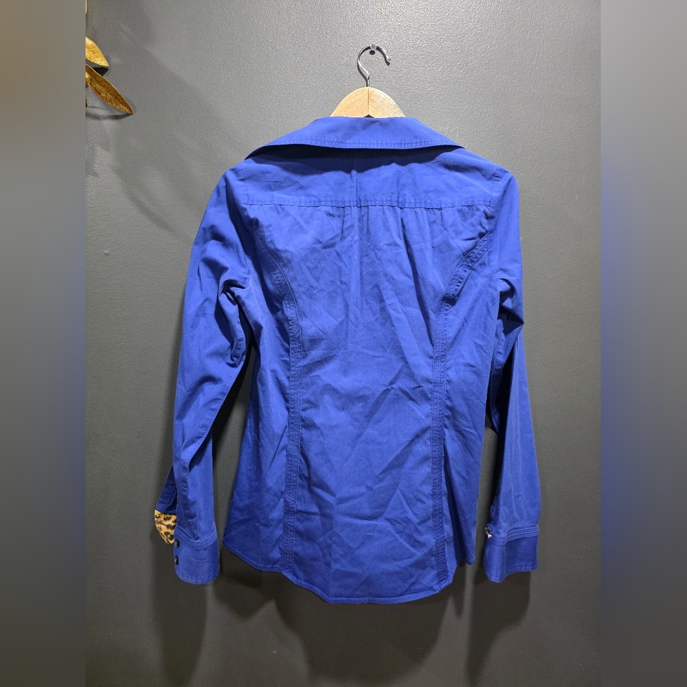 Express Design Studio Blue Button Down Long Sleev… - image 7